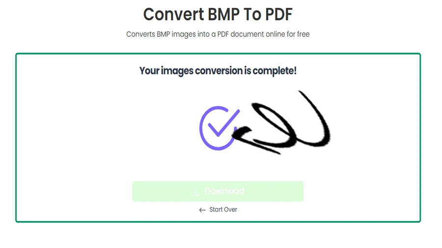 Convertitore efficiente da BMP a PDF
