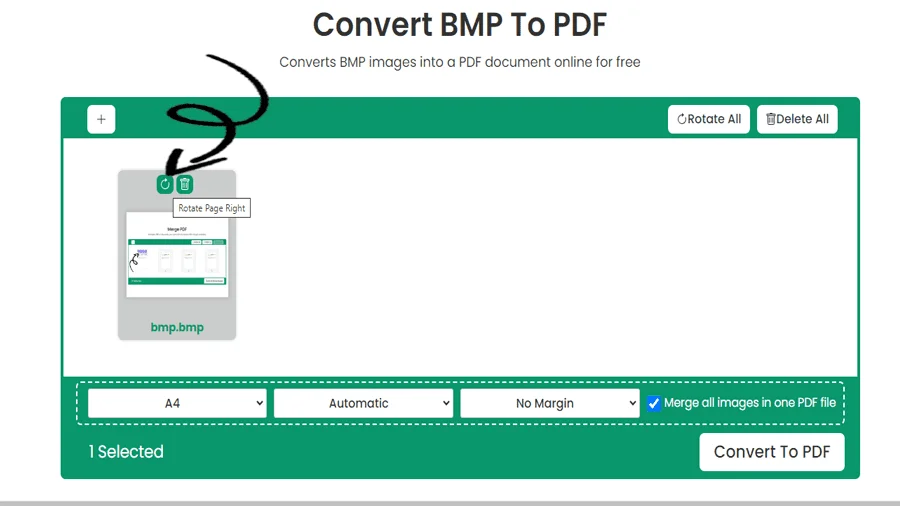 أداة بسيطة لتحويل BMP إلى PDF