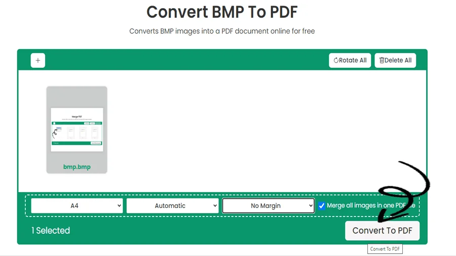 Serviço de conversão de BMP para PDF