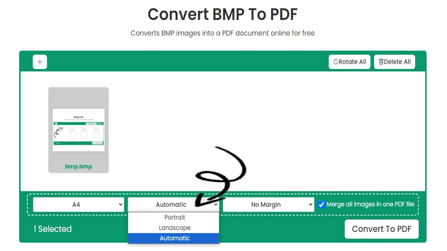 Schnelle BMP zu PDF Konvertierung