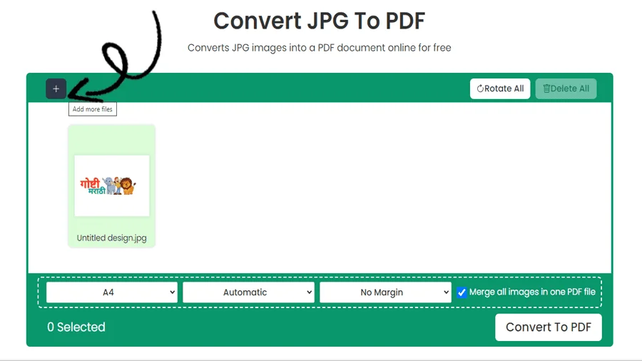 Convertitore gratuito da JPG a PDF