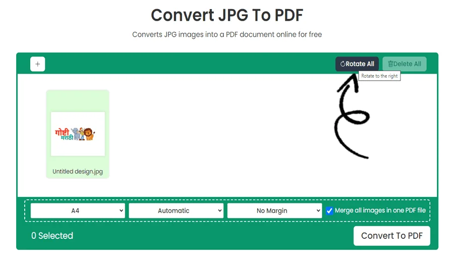 Strumento di conversione da JPG a PDF
