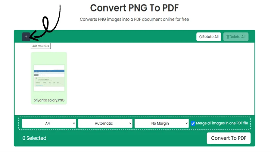 Converti PNG in PDF