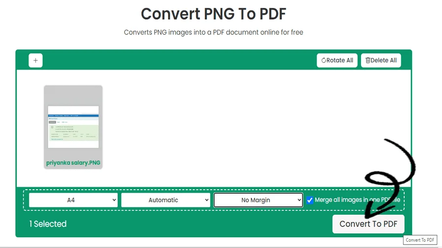 Convertidor rápido de PNG a PDF