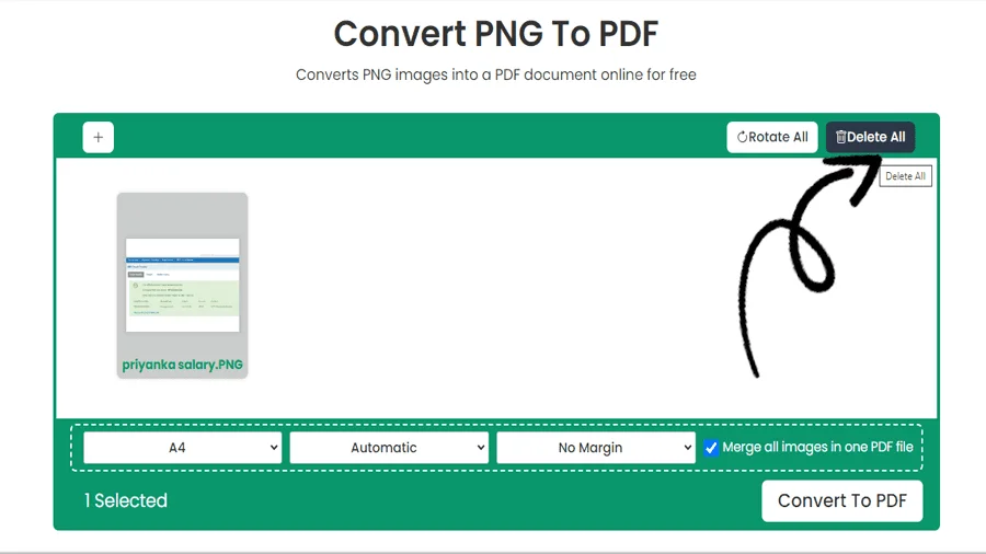 Convertitore gratuito da PNG a PDF