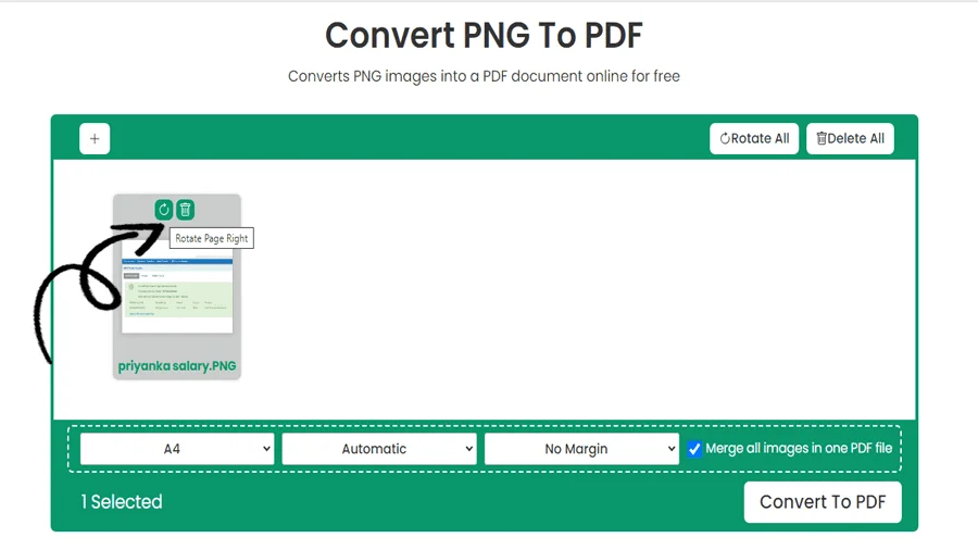 Online PNG naar PDF-converter