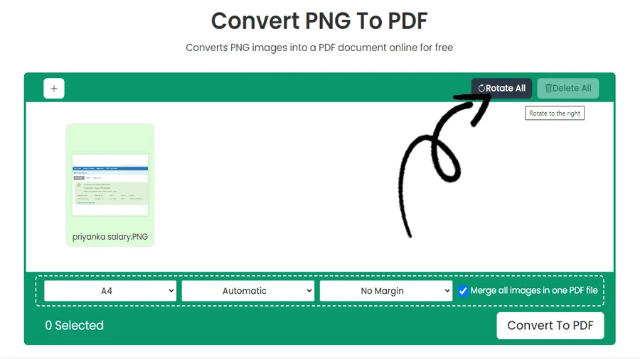 Инструмент для конвертирования PNG в PDF