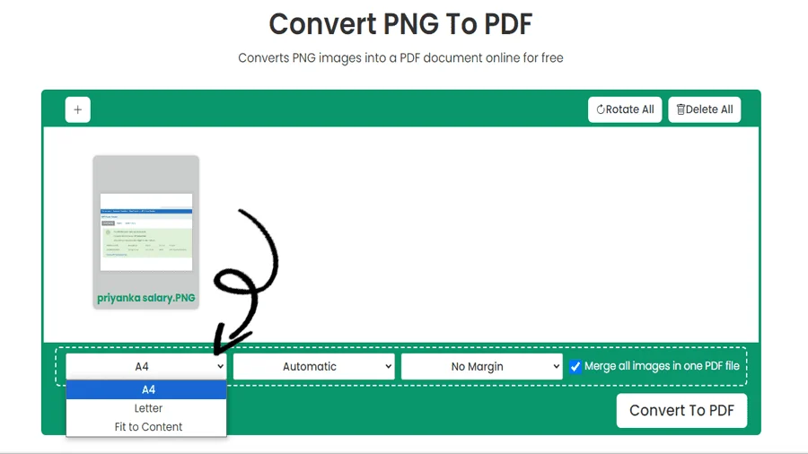 Convertidor de PNG a PDF en línea gratis
