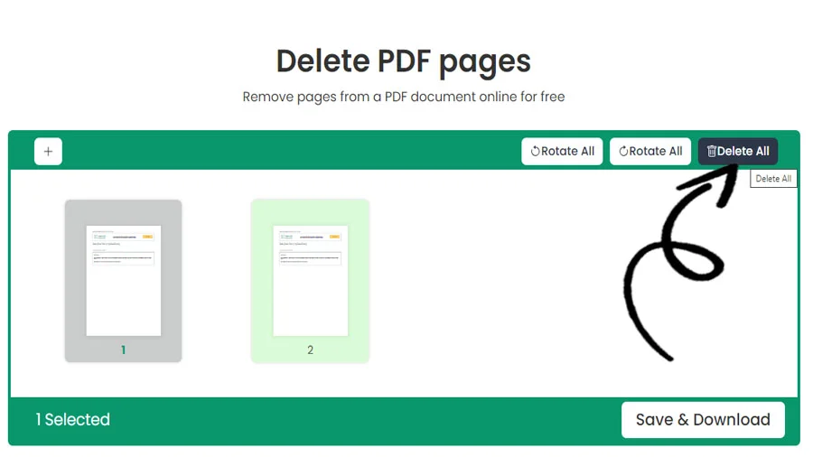 Средство для удаления страниц PDF