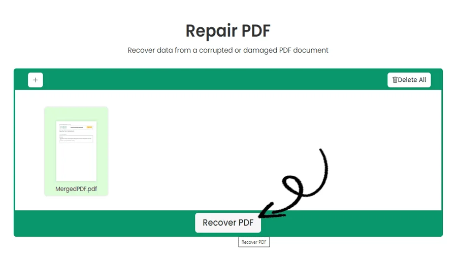أداة استرداد ملفات PDF