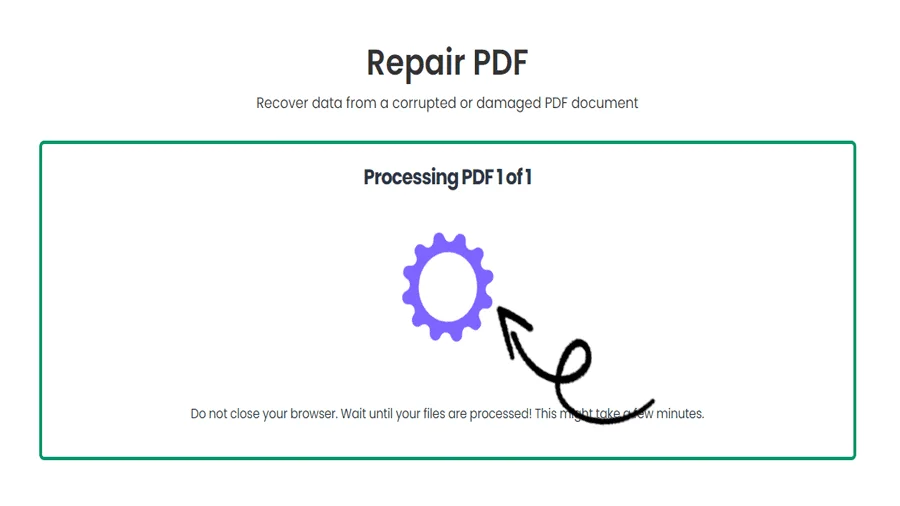 Restaurer le fichier PDF
