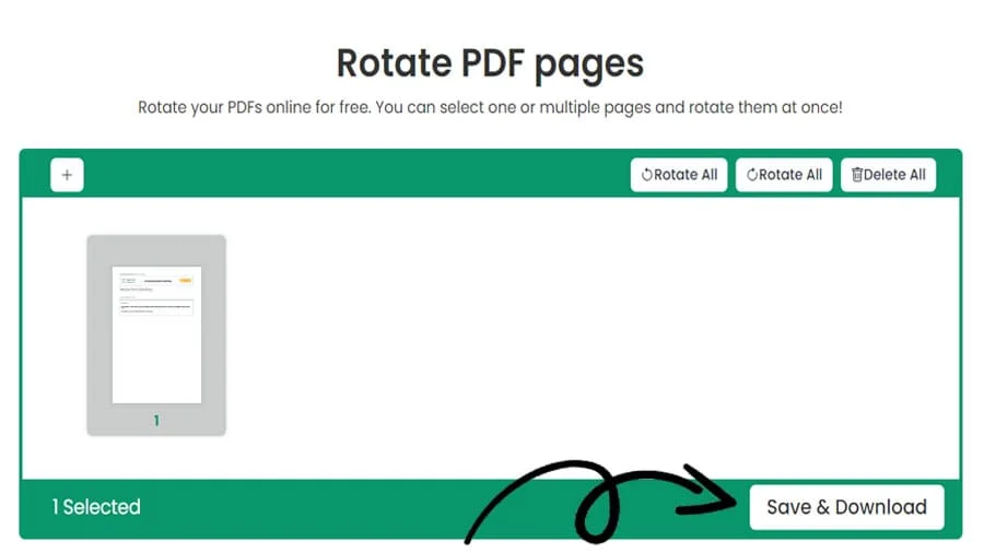 PDF pagina omdraaien