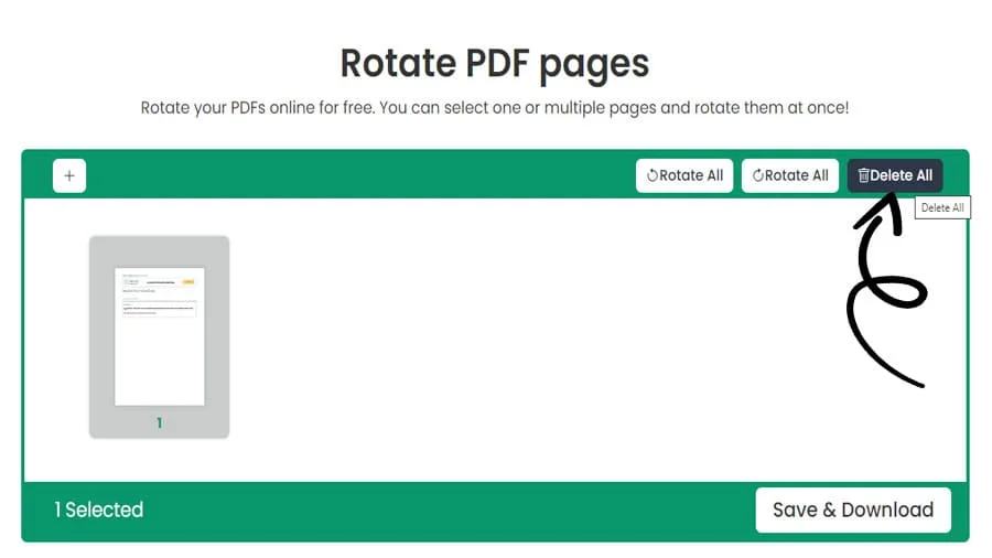 Rotazione della pagina PDF