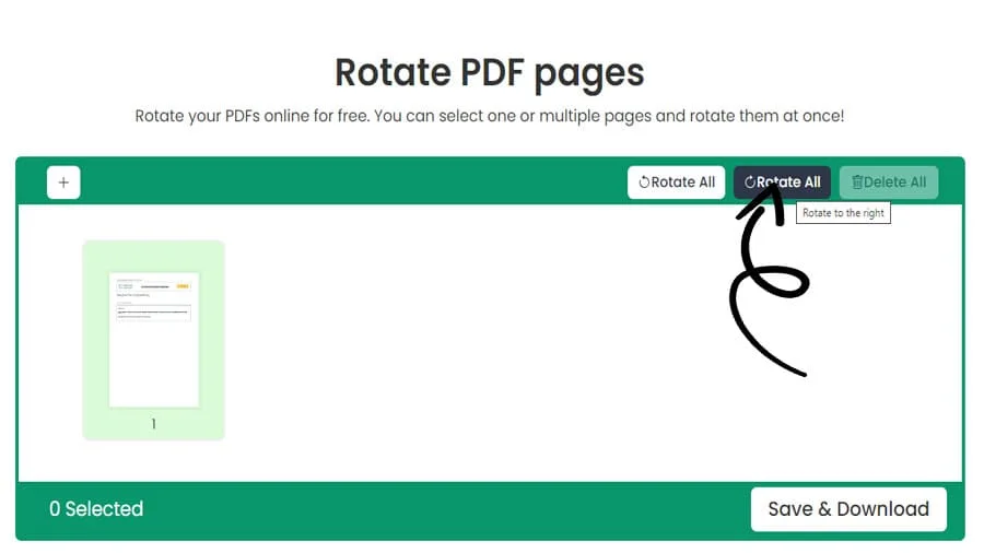 Rotatore di pagine PDF