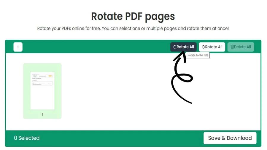 PDF ページを回転する