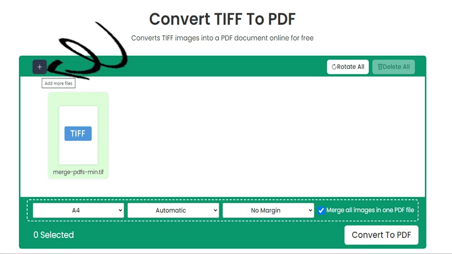 TIFF を PDF に変換