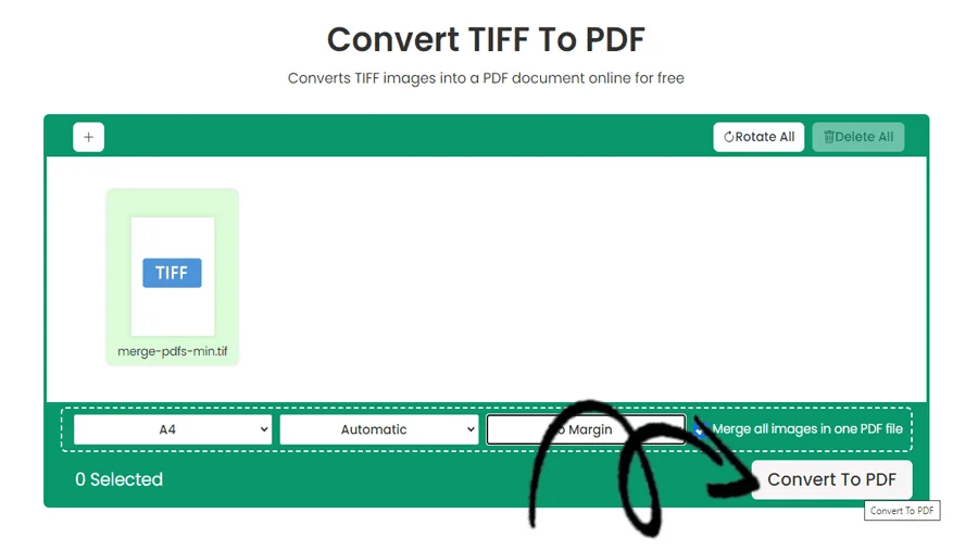 Convertitore veloce da TIFF a PDF