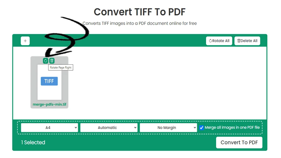 온라인 TIFF를 PDF로 변환기