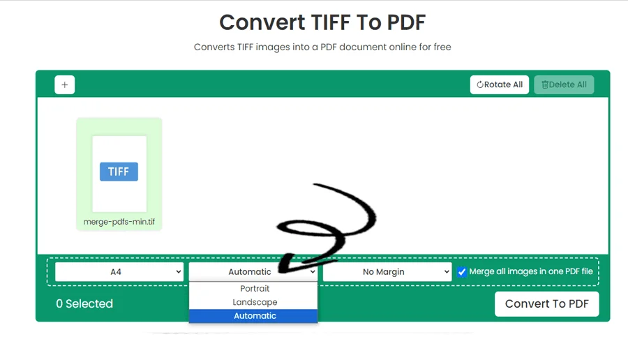 محول TIFF بسيط إلى PDF