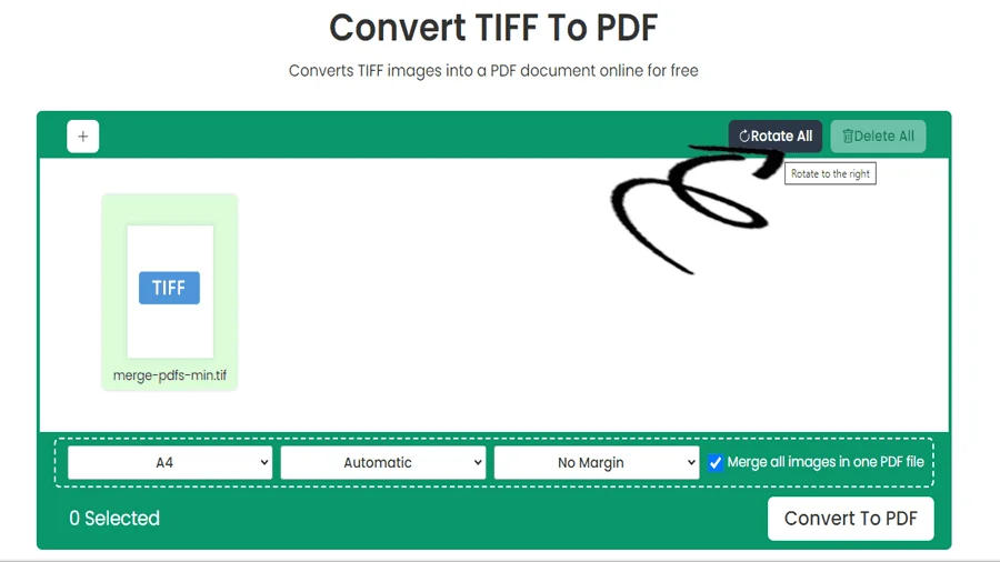 TIFF से PDF रूपांतरण उपकरण