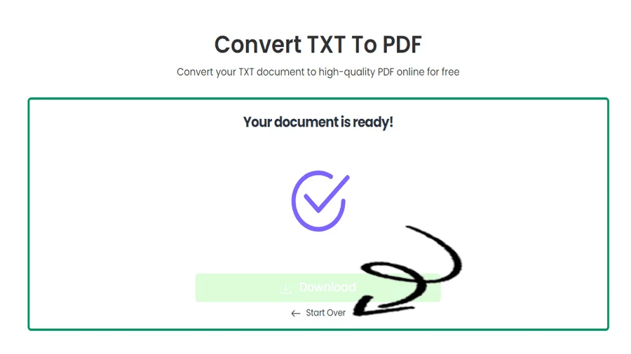 Conversión rápida de texto a PDF